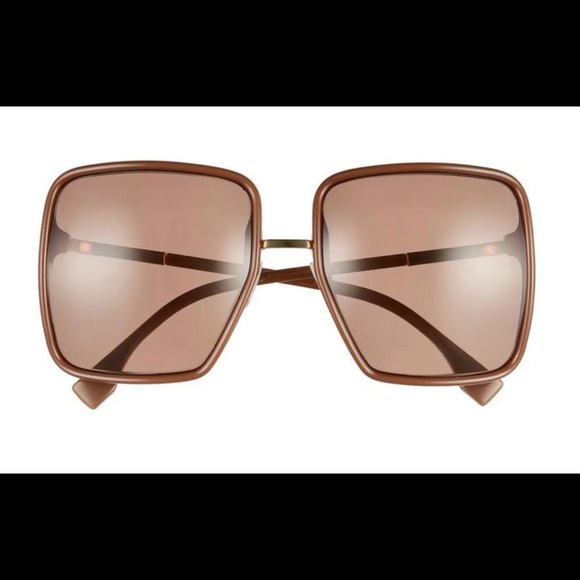 Brown Fendi Promeneye 0402 Gold Retro Oversized Triangle Ff0402s Sunglasses - Picture 3 of 6